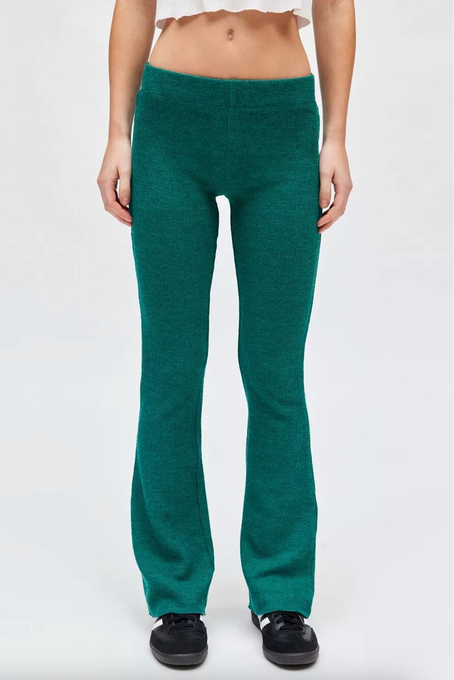 2/$15 Urban Outfitters Farrah Knit Kick Flare Pant Green Size L